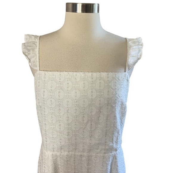 Bar III New With Tags White Flutter Sleeve Mini Dress Size Large - Picture 5 of 14